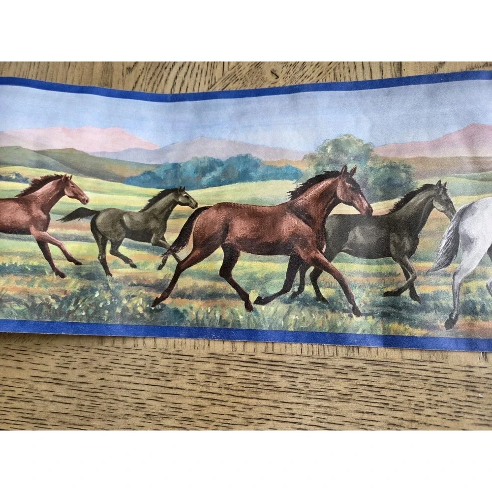 Norwall Wallpaper Border Lot Of 3 Horses Western #NK74875 Horses Vintage NOS